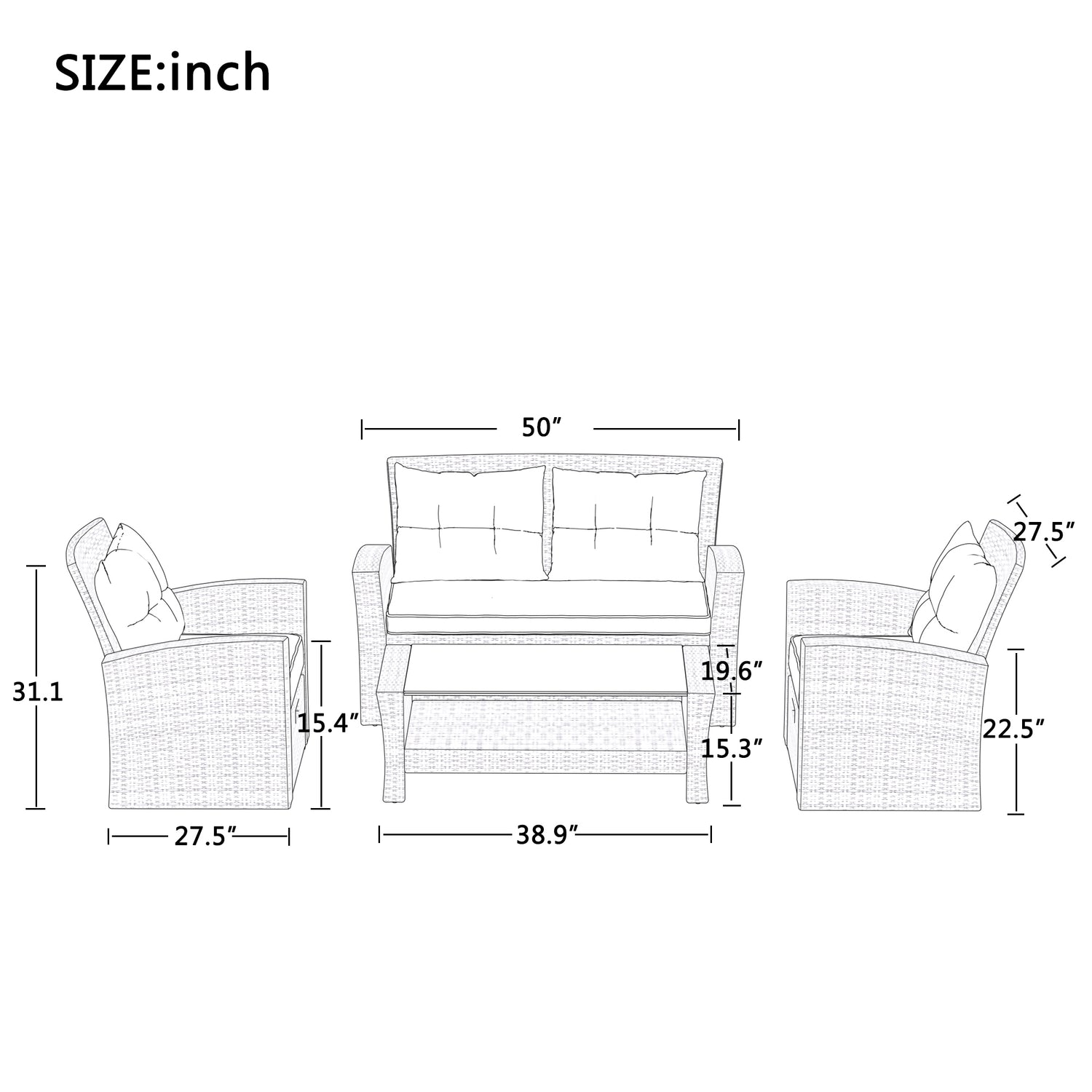 Elegantly Woven Outdoor Tengbian  6 piece outdoor conversation set