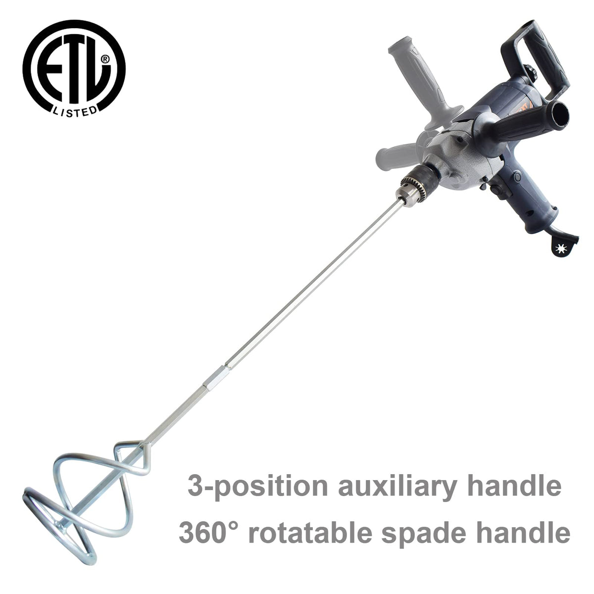 Drill Mixer Set with Spade Handle 1/2 Inch Electric
