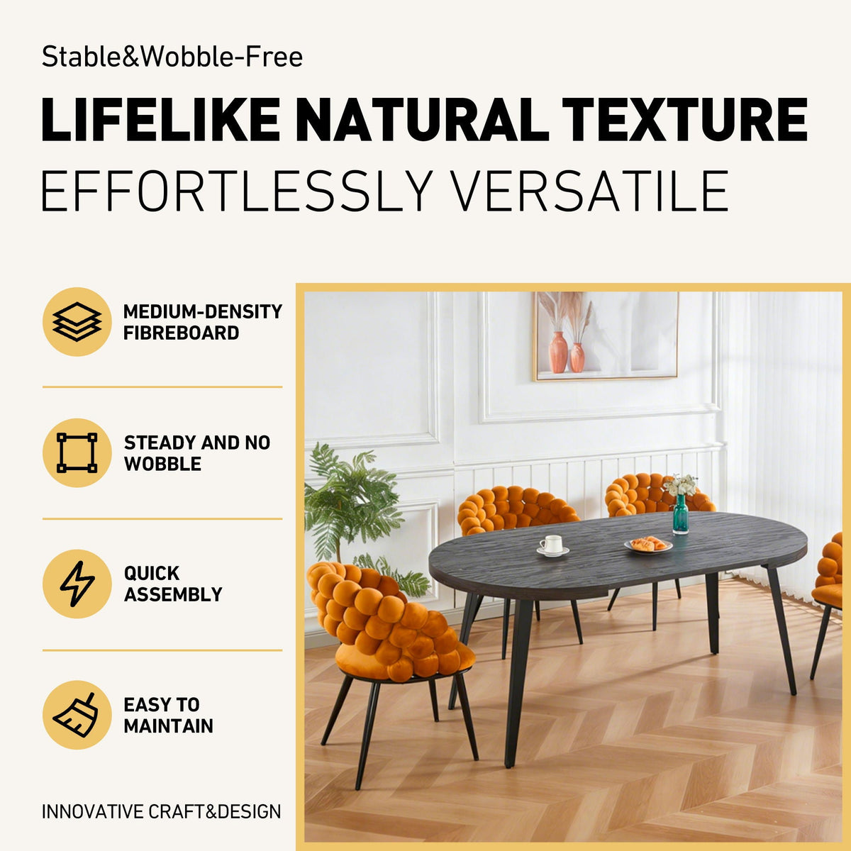 Extendable Dining Table - Black