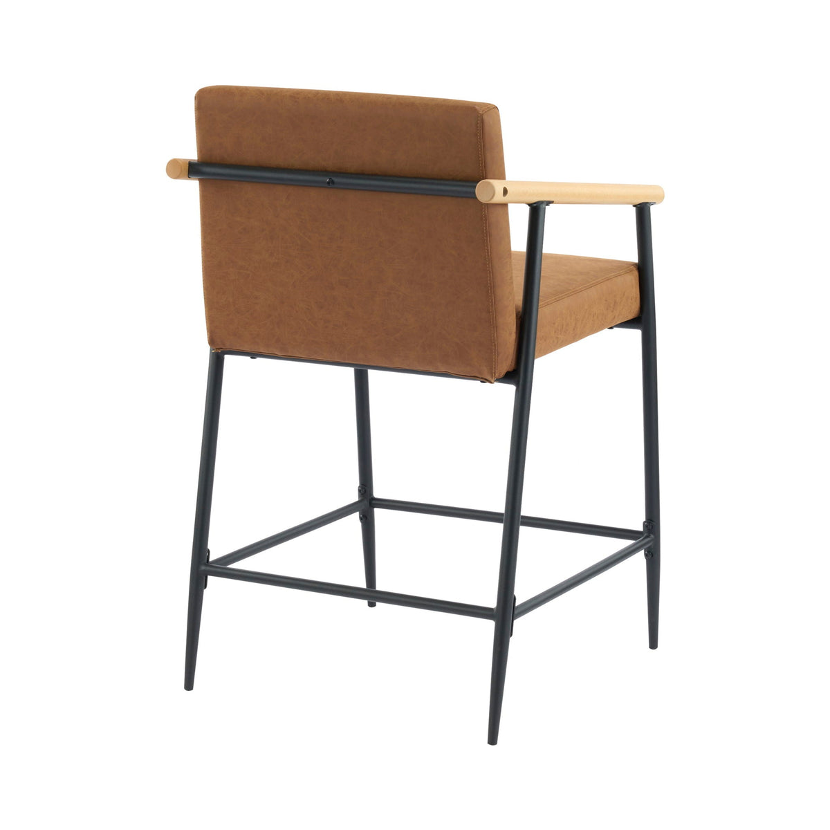 Mid Century Modern Counter Stool Set With Iron Frame