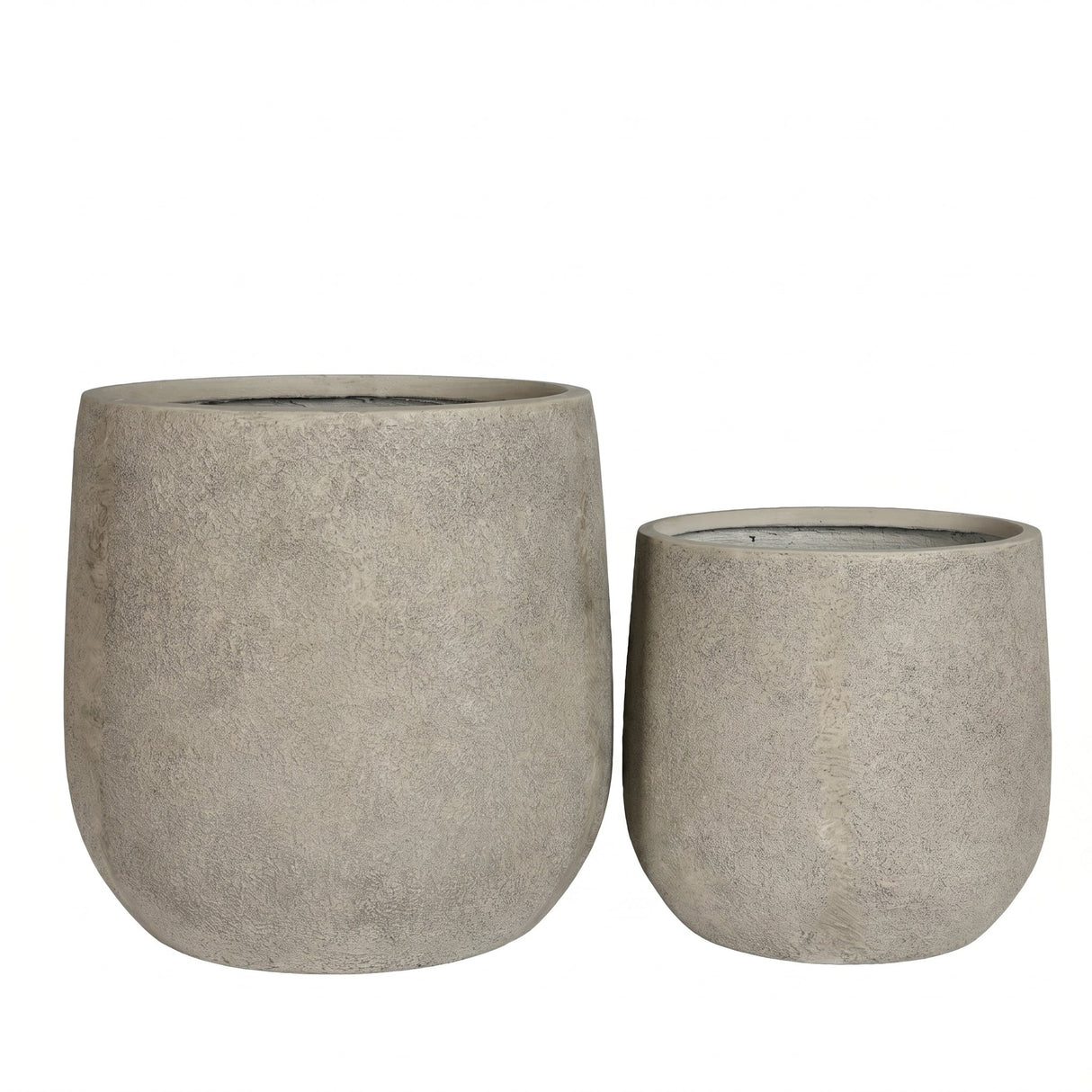 Round Concrete Planter Set of 2 - Antique Grey