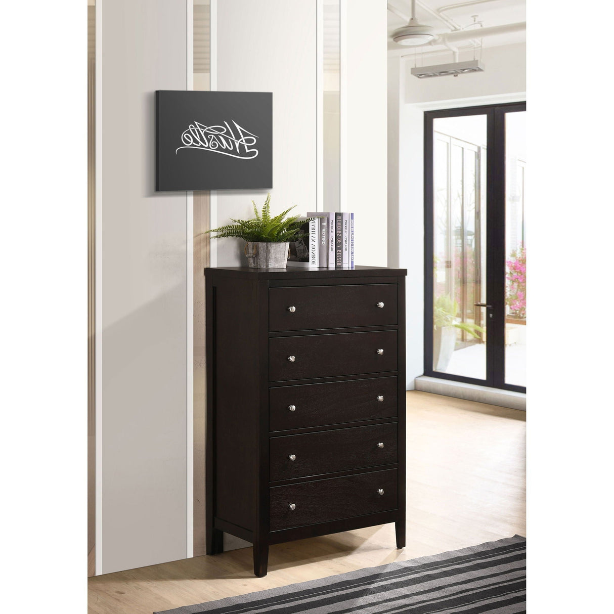 Payton - 5 Drawer - Cappuccino