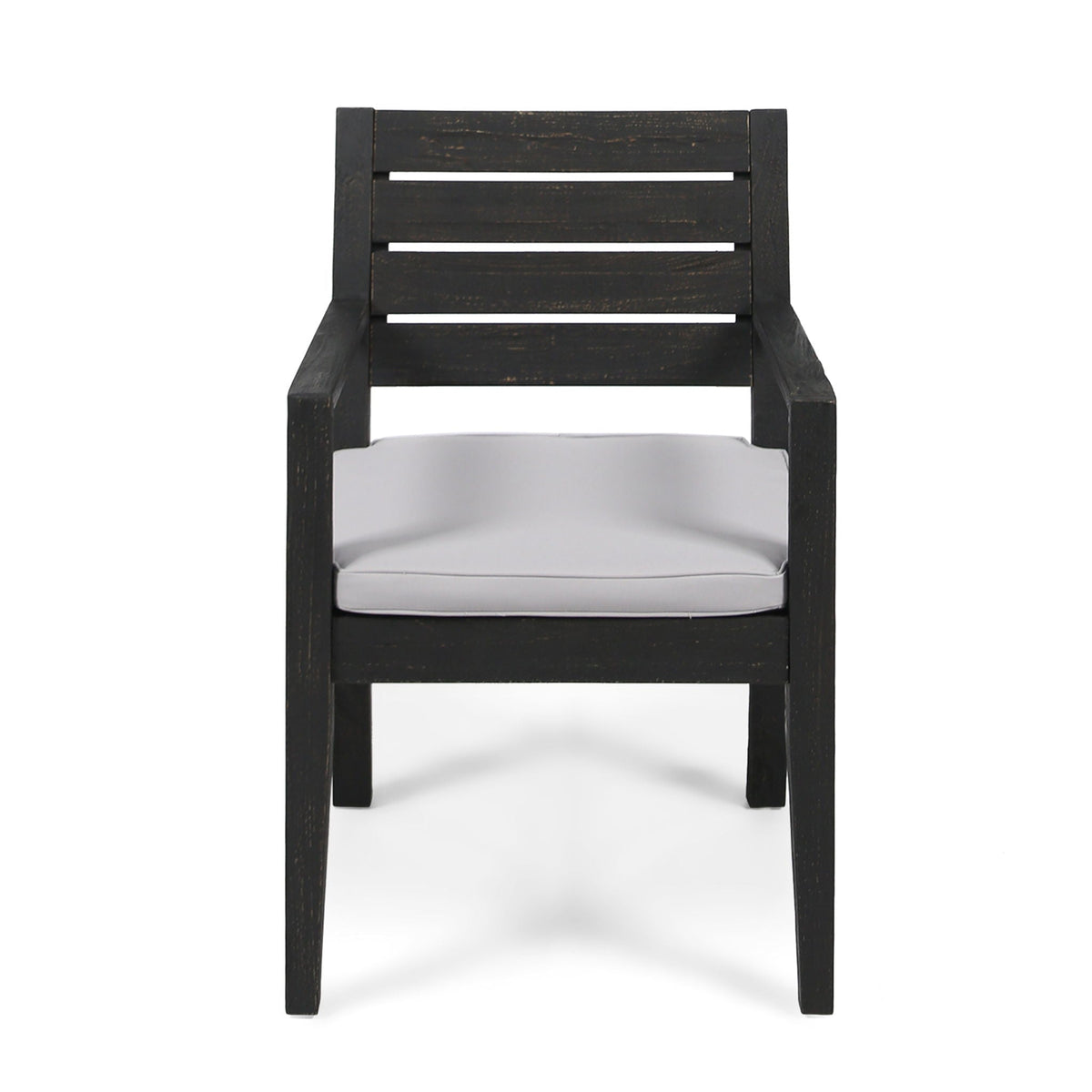Outdoor 6 Seater Dining Set With Bench - Dark Gray / Light Gray