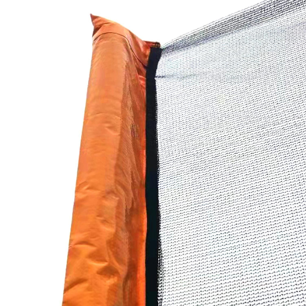 14ft powder-coated advanced trampoline with basketball hoop inflator and ladder(outer safety enclosure) orange