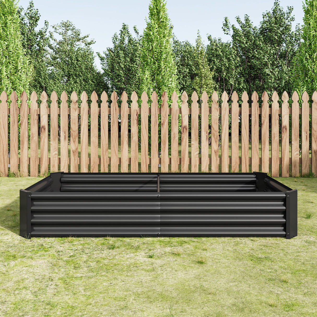 Raised Garden Bed Outdoor 6×3×1ft Metal Raised Rectangle Planter Bed