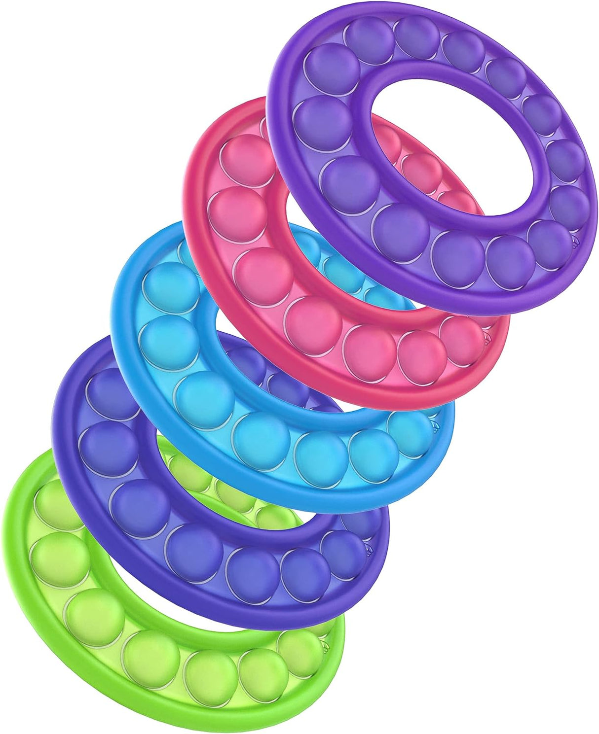 Toy (5 Pack) Sensory Push Bubble Circle Pop Its for Stress Relief/ Anxiety/ ADHD/ Autism Popit for Adults and Kids