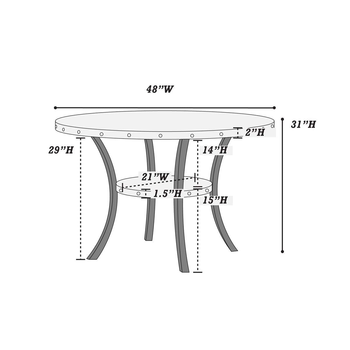 5 Piece Dining Table Set with Tufted upholstered 4 Side Chairs - Dining Room Sets
