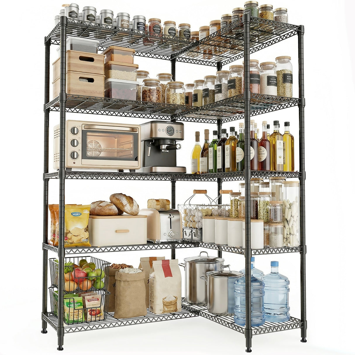 5 Tiers Adjustable Heavy Duty Metal Storage Shelves