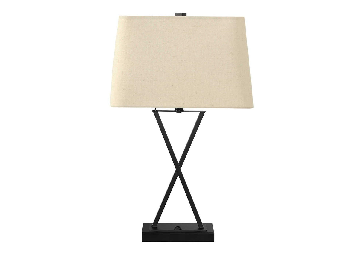 Lighting Table Lamp with USB Port - Black Transitional Design