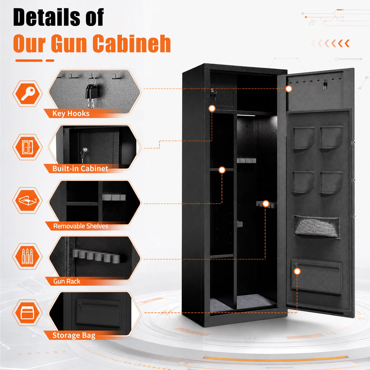 Biometric Large Gun Safe with Fingerprint Password Lock
