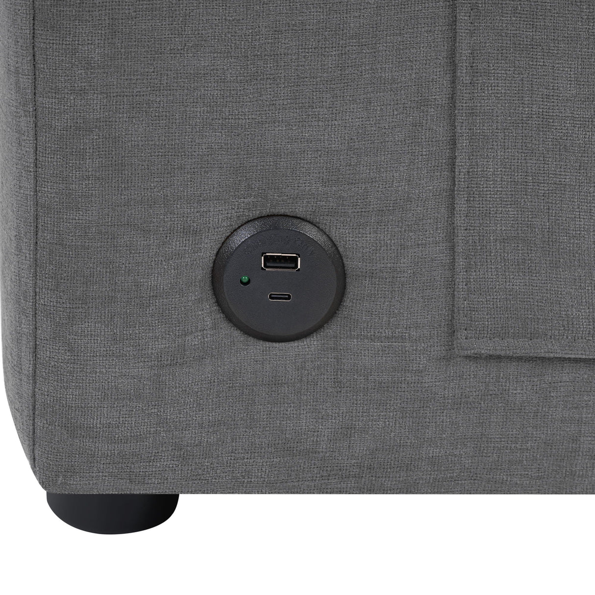 Modern L-Shaped Sectional Sofa With Curved Chaise, USB Ports, And Side Storage Pockets