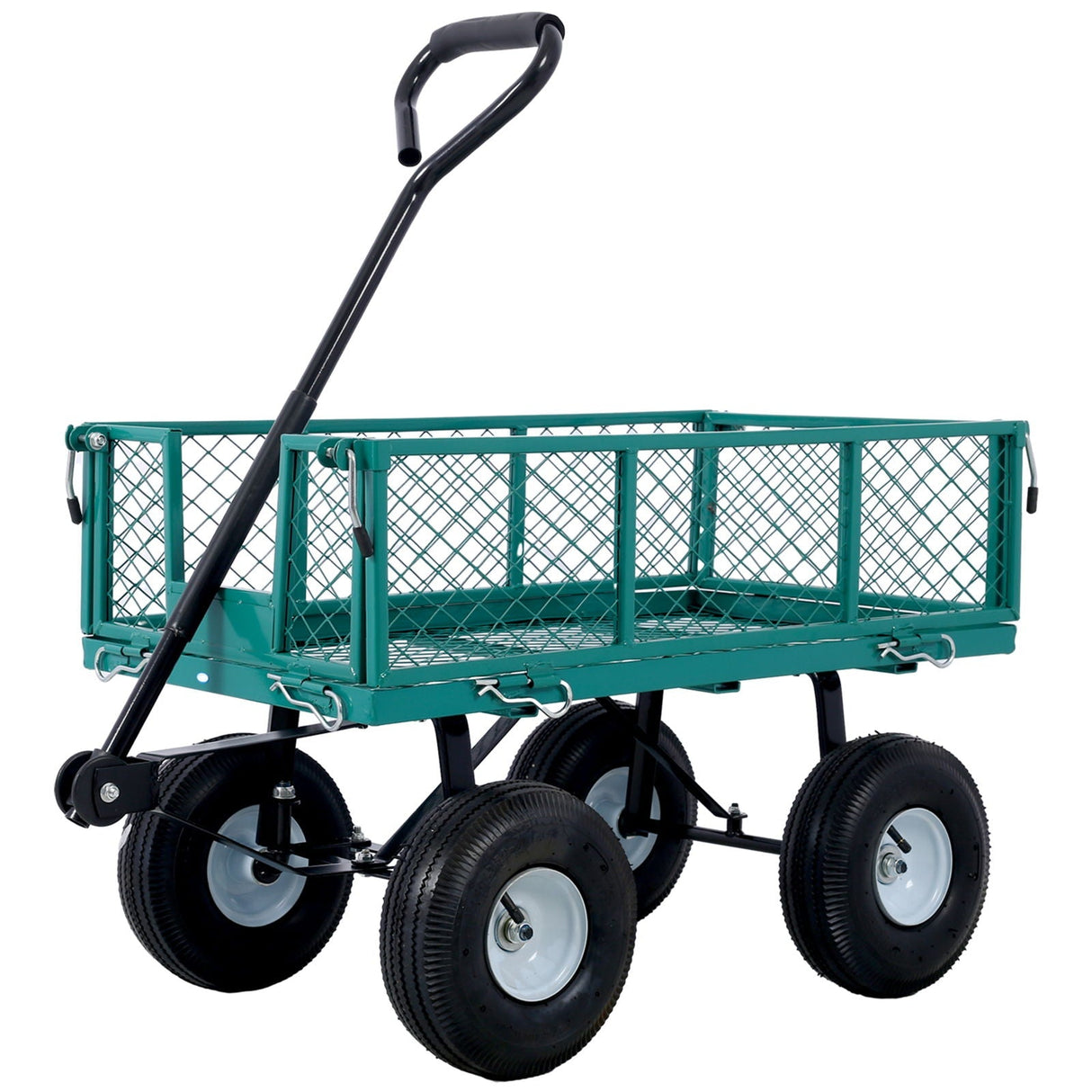 Heavy Duty Steel Garden Cart With Mesh Sides
