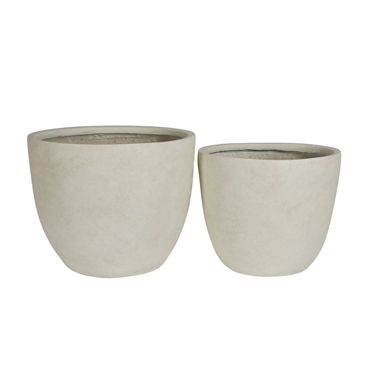 Round Concrete Planter Set of 2, Large Handmade Rustic Planter Pots