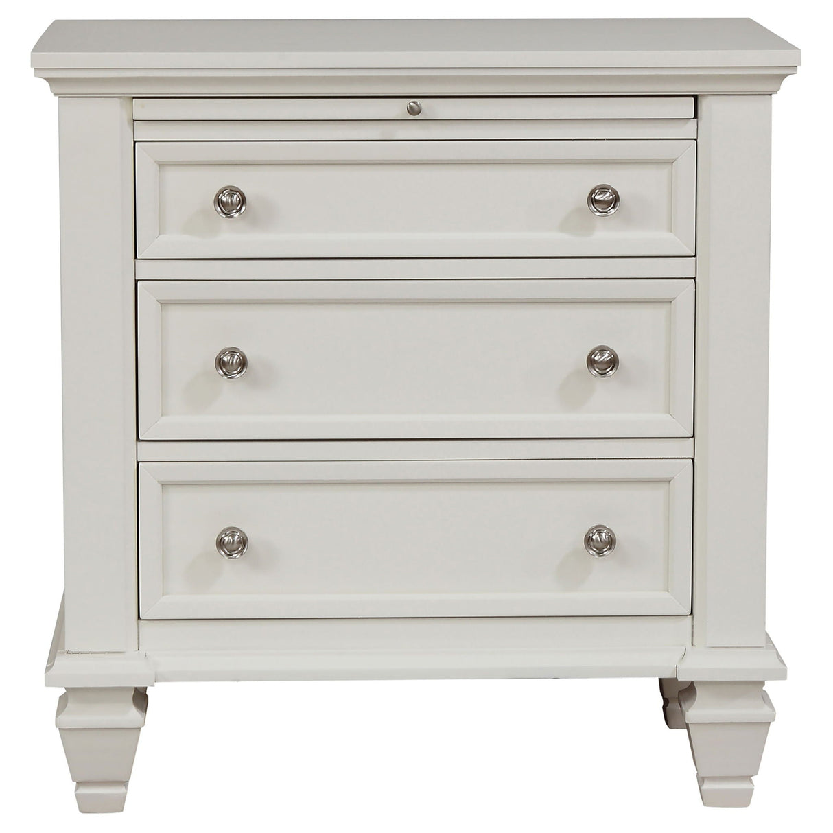 Cortina - 4 Piece Queen Bedroom Set With Ornate Panels And Storage - Cream White