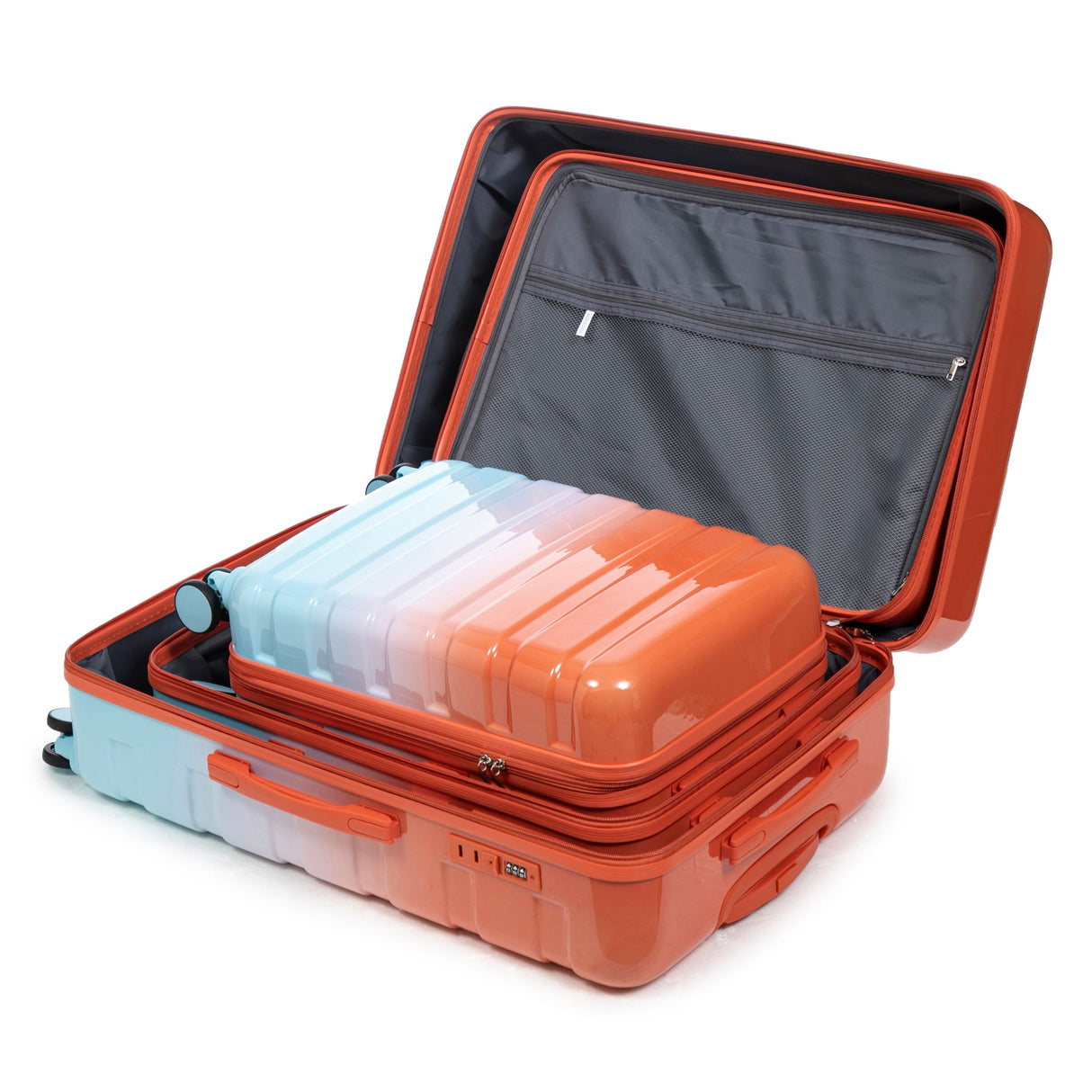 3-Piece Spinner Wheel Luggage Set with Gradient Color