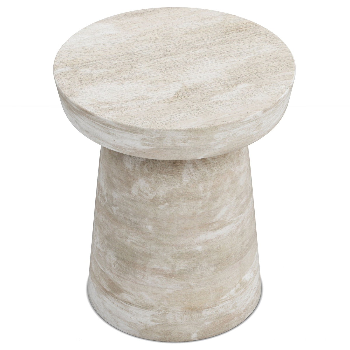 Handcrafted Mango Wood Accent Table with Sculptural Design - Multiple Colors
