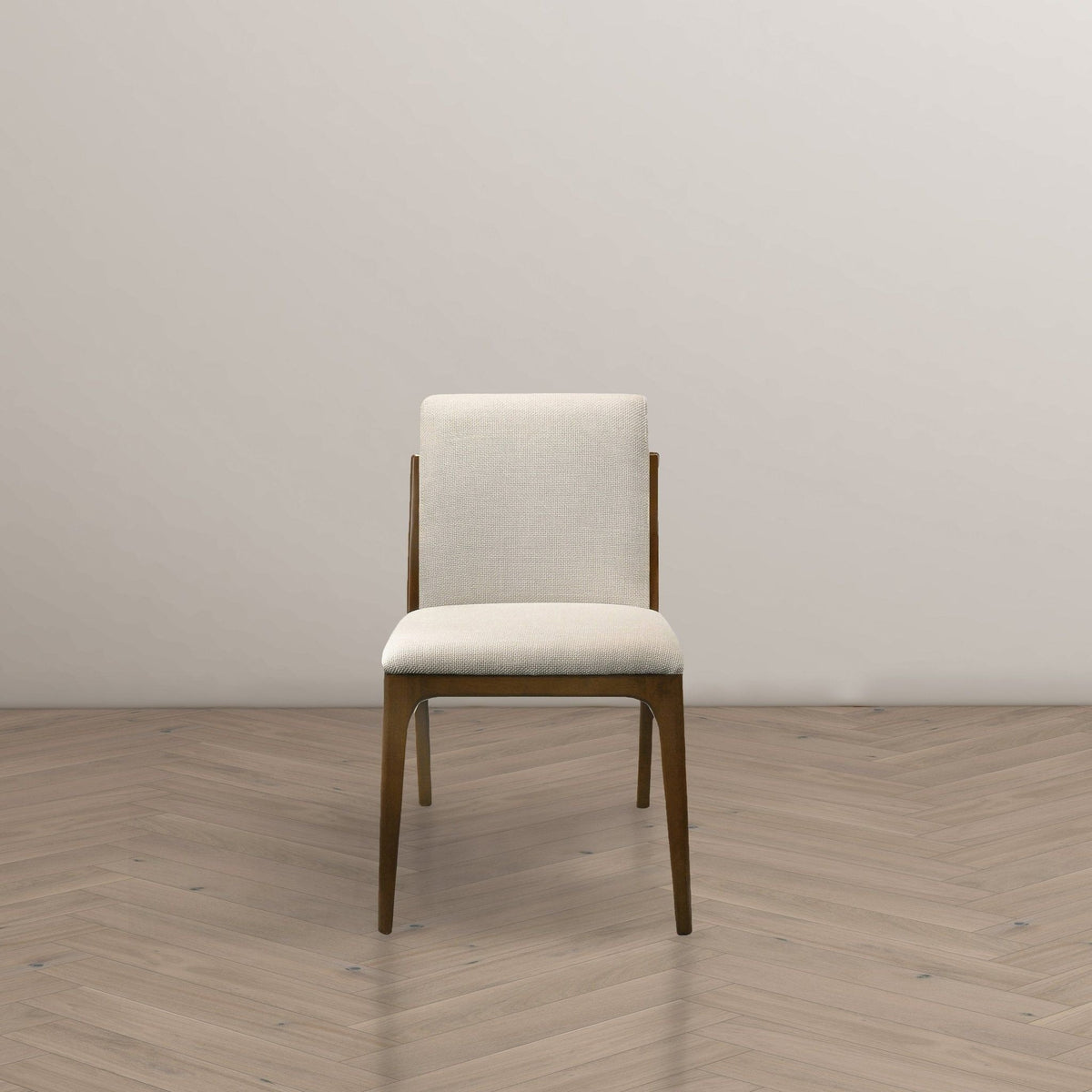 Elegant Dining Chair Set with Upholstered Fabric - Light Brown or Beige