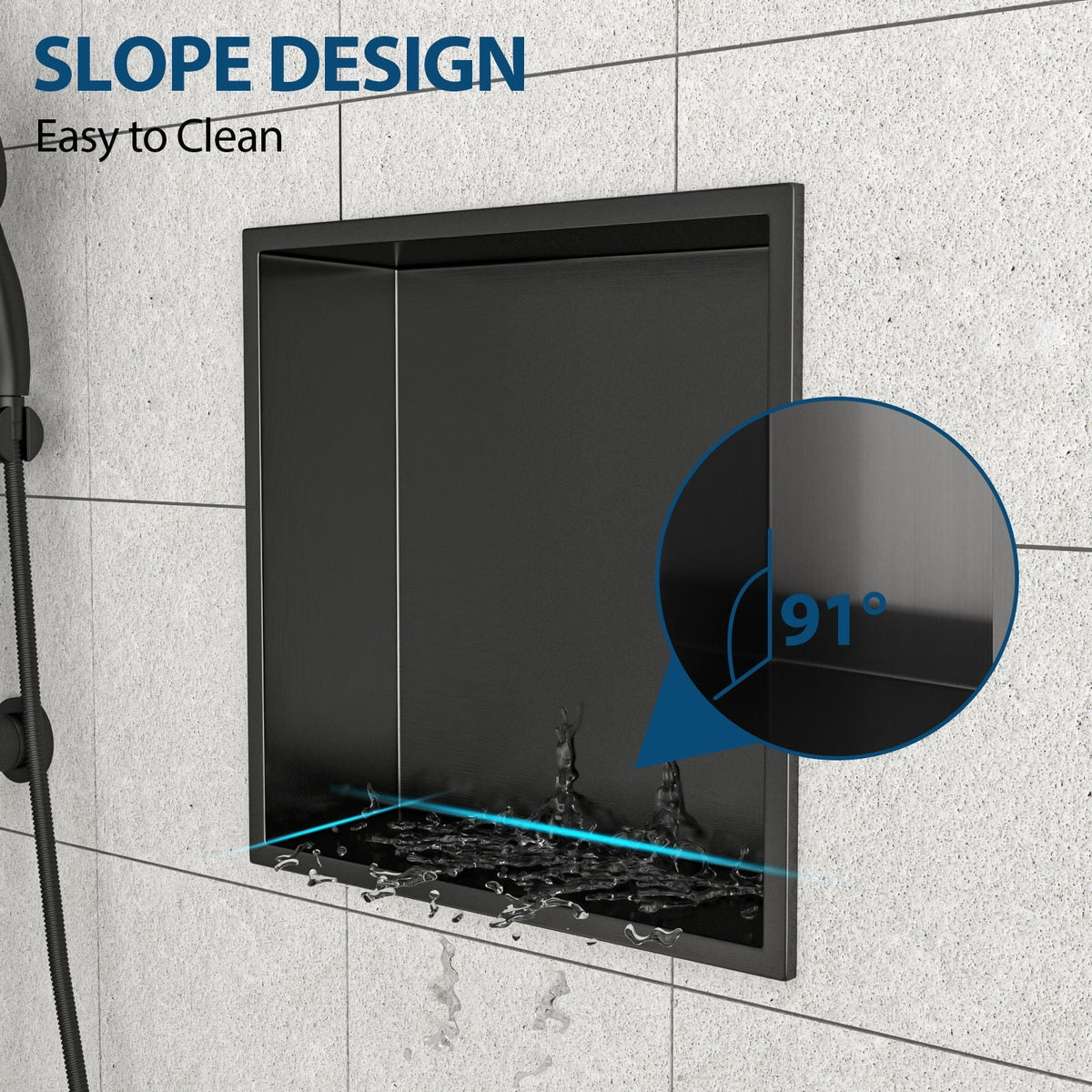 Stainless Steel Shower Niche With Seamless Design For Bathroom Storage