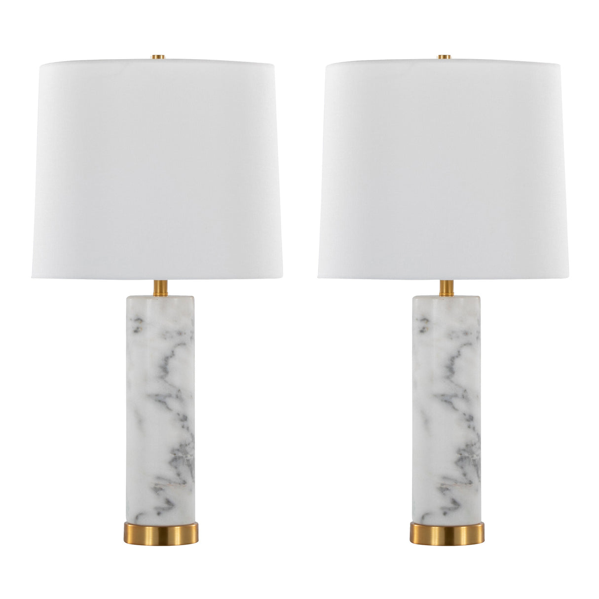 Marabella 26" Contemporary Marble Table Lamp Set of 2