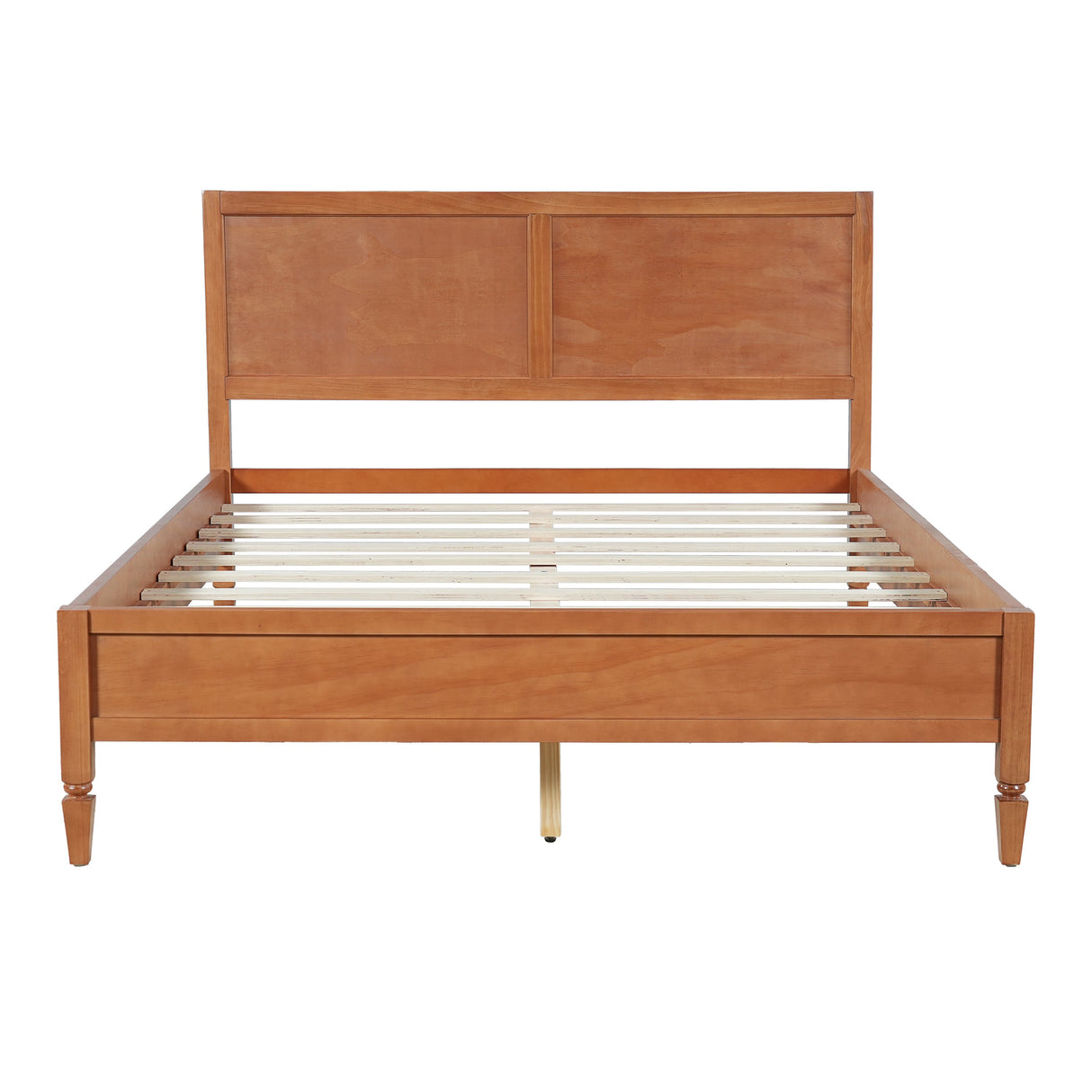 Queen Size Wood Platform Bed Frame with Classic Panel Headboard