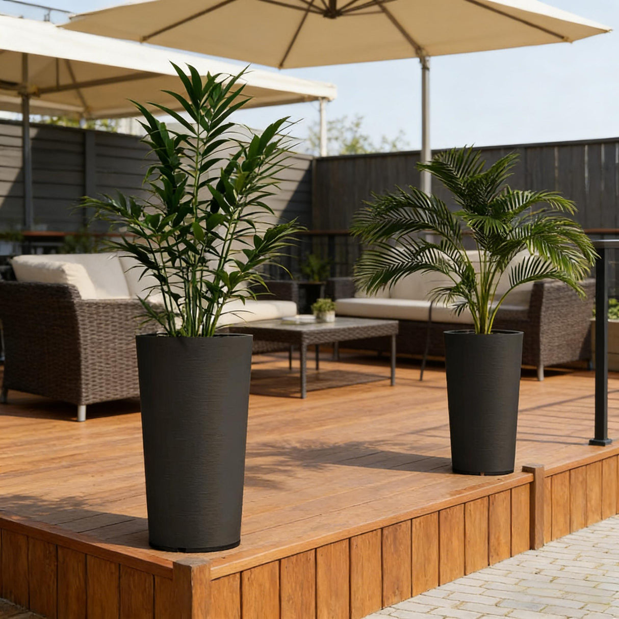 Set of 2 Stackable Large Flower Pots