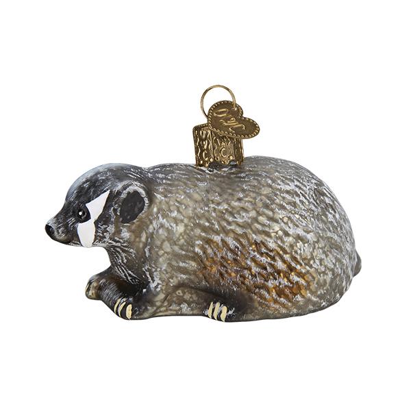 Vintage Badger Ornament with Mercury Finish