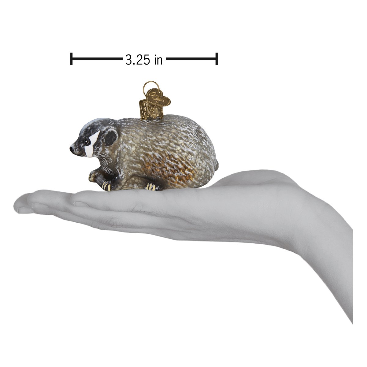 Vintage Badger Ornament with Mercury Finish