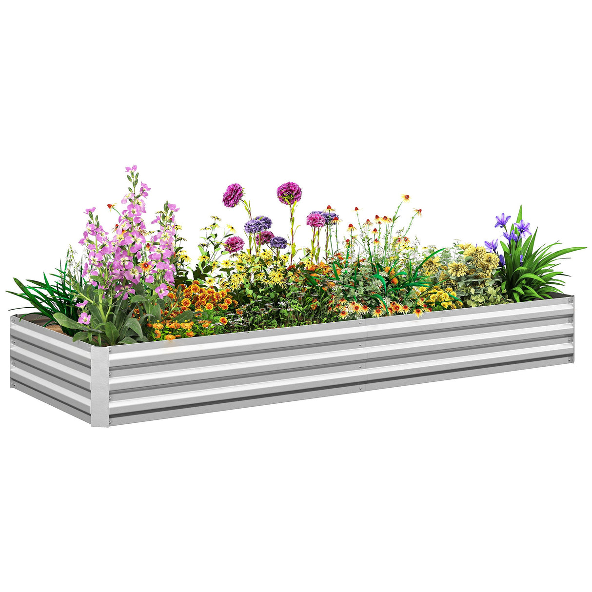 Outsunny 95" x 36" Galvanized Raised Garden Bed