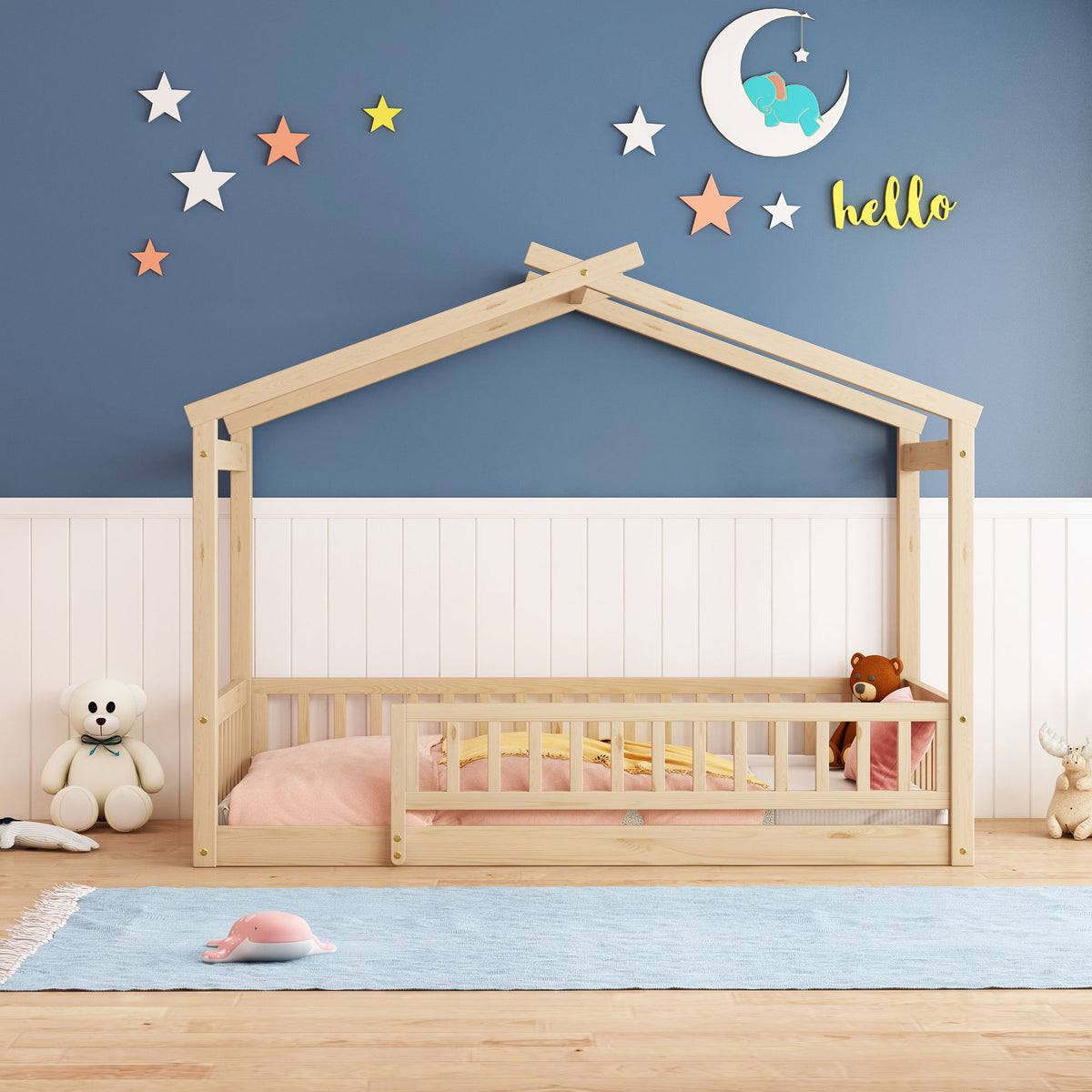 Bed House Bed Frame With Fence