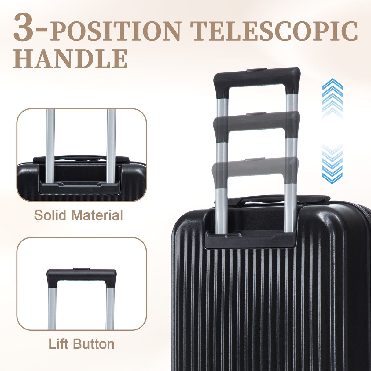 14' & 20' ABS Spinner Wheel Luggage Set with Cosmetic Case