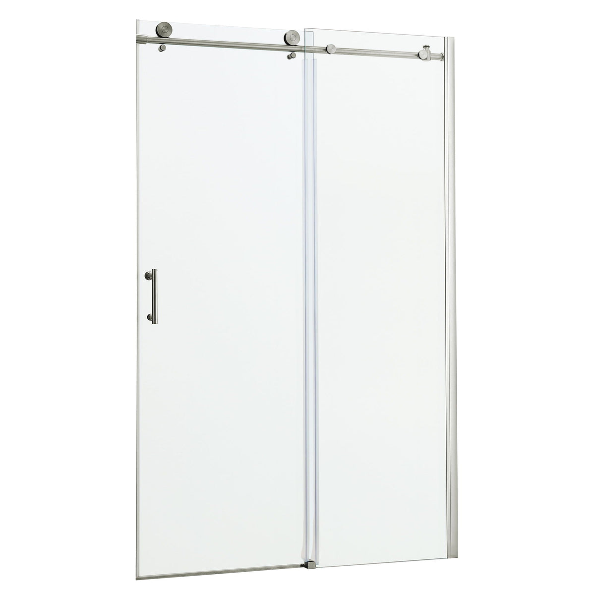 Single Sliding Bypass Shower Door Enclosure With Tempered Glass
