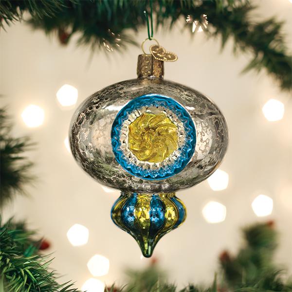 Shiny Mercury Reflection Blown Glass Ornament