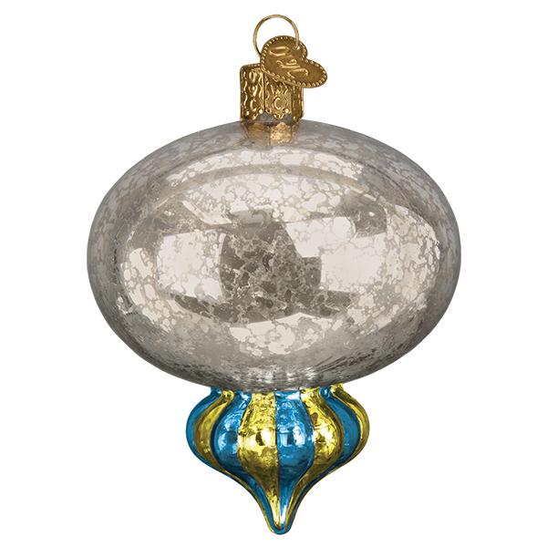 Shiny Mercury Reflection Blown Glass Ornament