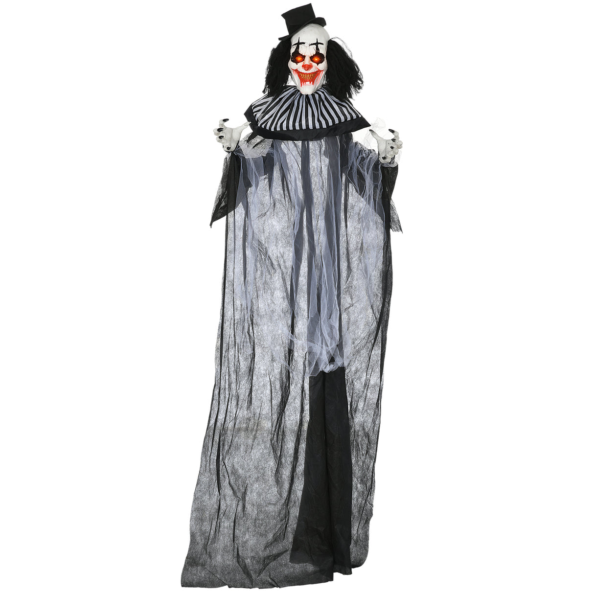 6' Life Size Sound-Activated Shaking Clown Halloween Prop