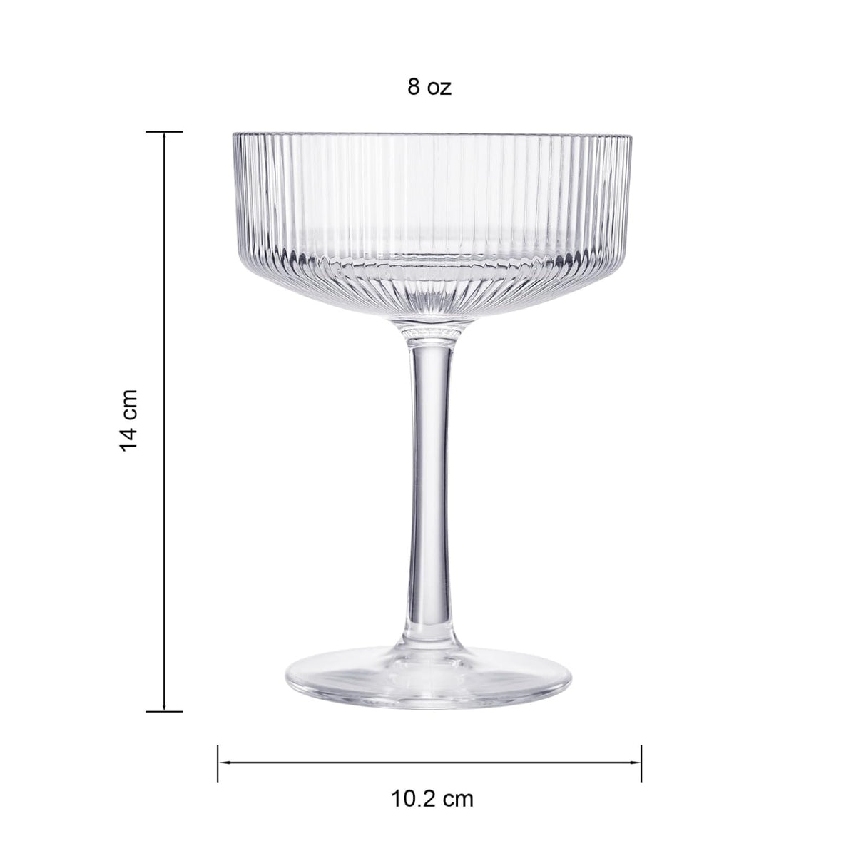 Barcelona Acrylic Champagne Coupe Cocktail Glassware, Set of 4