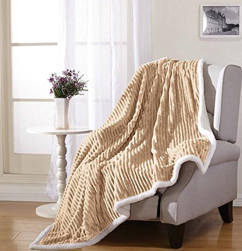 Decor&More Home Essentials Corduroy Sherpa Blanket (Multiple Size Options)