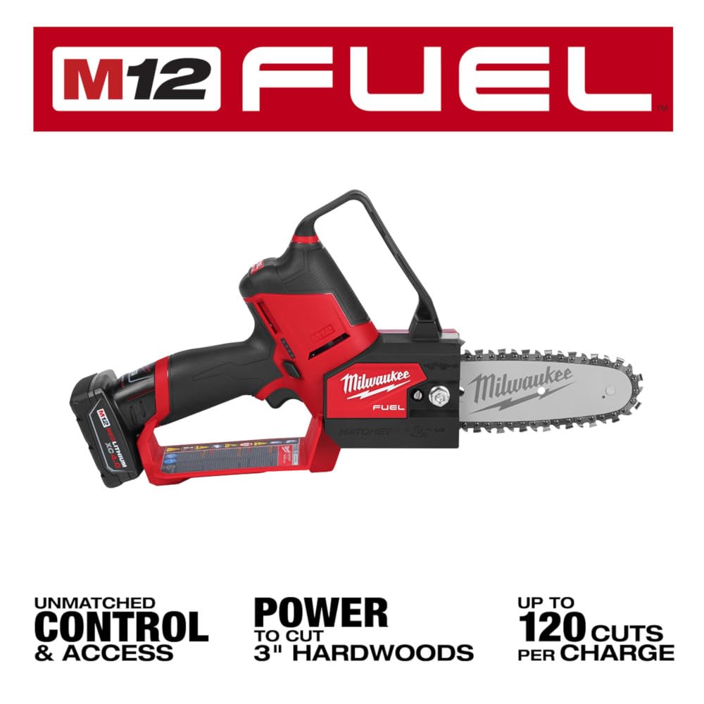Open Box - Milwaukee M12 FUEL 12-Volt Lithium-Ion Brushless Cordless 6 in. HATCHET Pruning Saw Kit with 4.0 Ah Battery and Charger