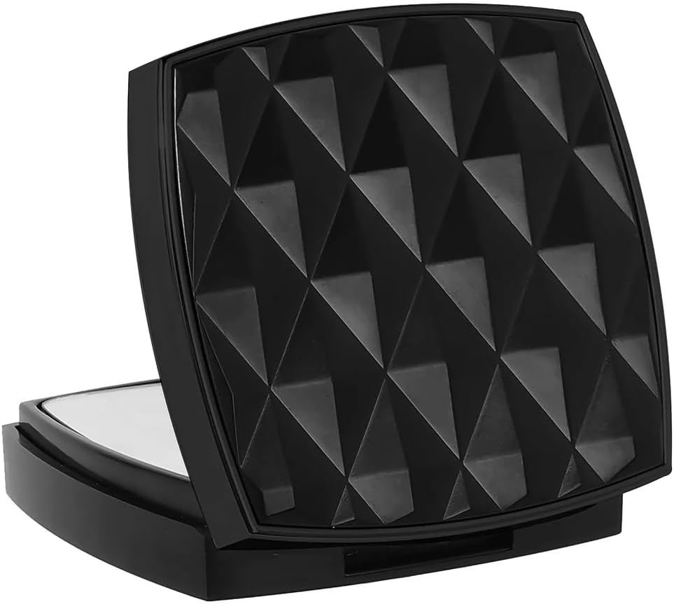 Black 1x/3x Magnifying Rechargeable LED Compact Makeup Mirror