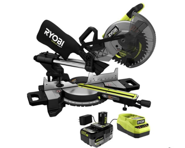 Open Box - RYOBI 18V ONE+ HP Brushless Cordless 10-inch Mitre Saw Kit with 4.0 HP Battery and Charger