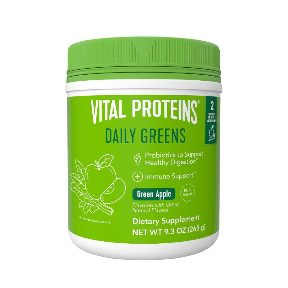 Vital Proteins Daily Greens Dietary Supplement Green Apple 10.5oz