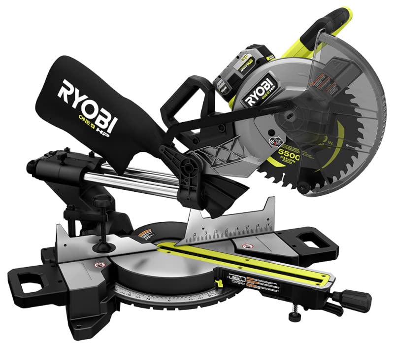 Open Box - RYOBI 18V ONE+ HP Brushless Cordless 10-inch Mitre Saw Kit with 4.0 HP Battery and Charger