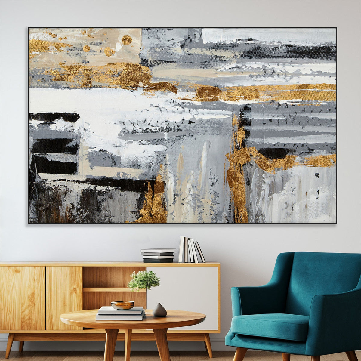 Abstract Painting Canvas Wall Art Print Paint Drip Art Brush