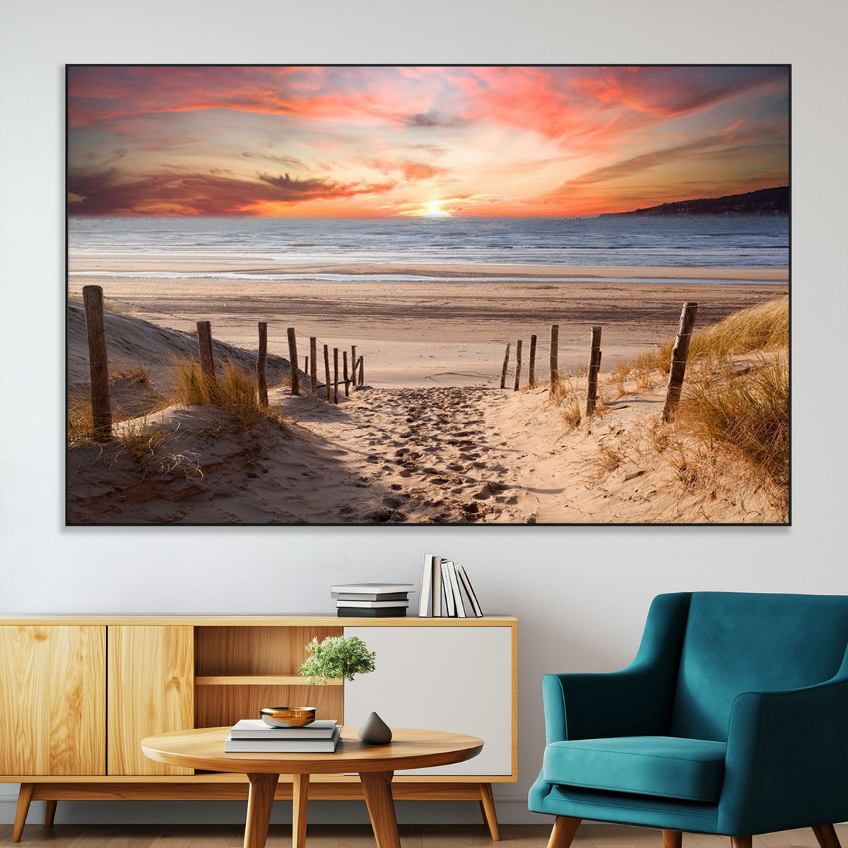 Sunset on the Sea Wall Art Canvas Print