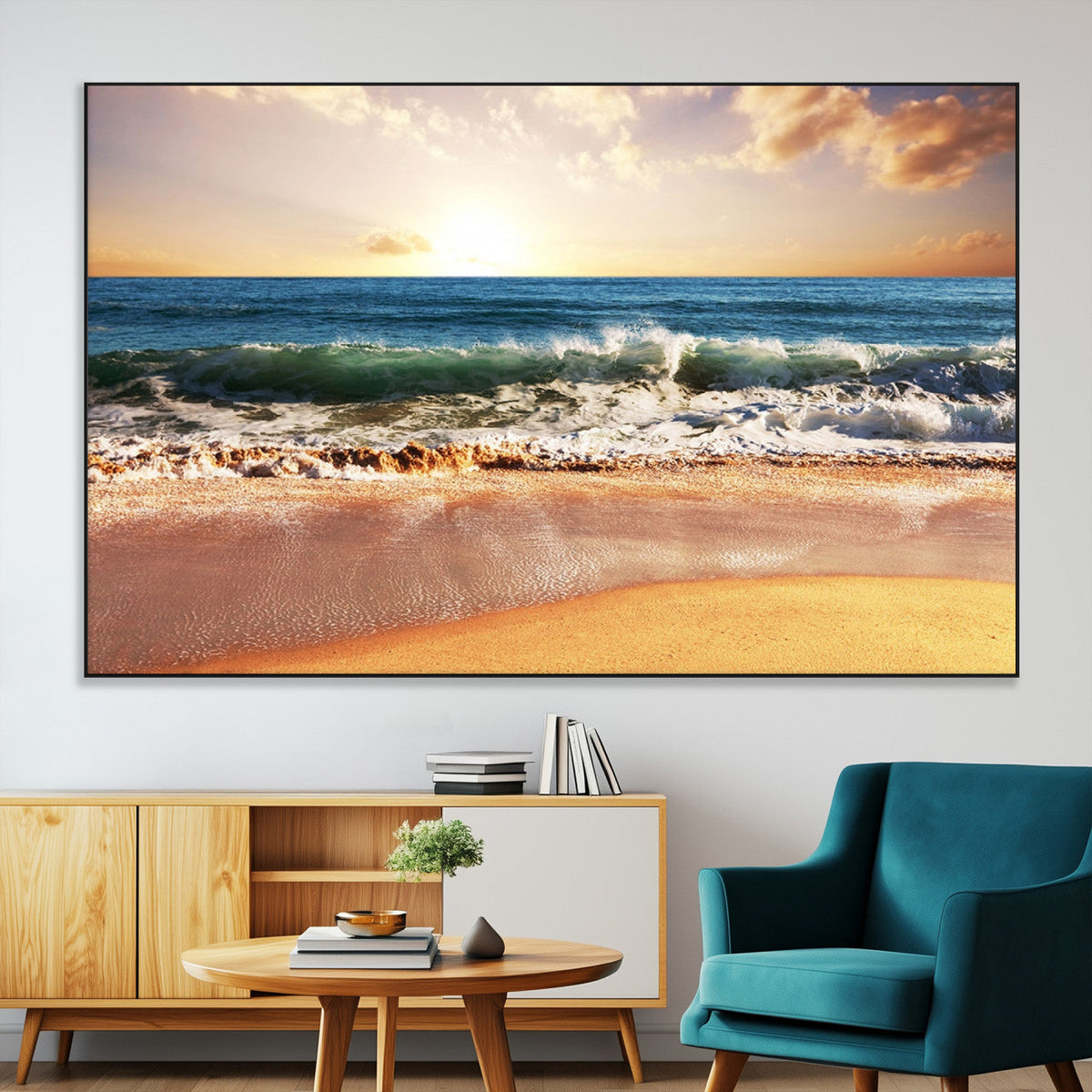 Serene Beach Path Canvas Art, Giclee Canvas Print with