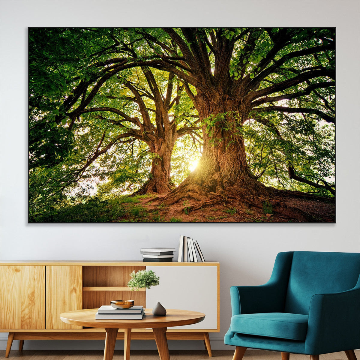 Majestic Ancient Tree Wall Art, NatureCanvas Print, Woodland