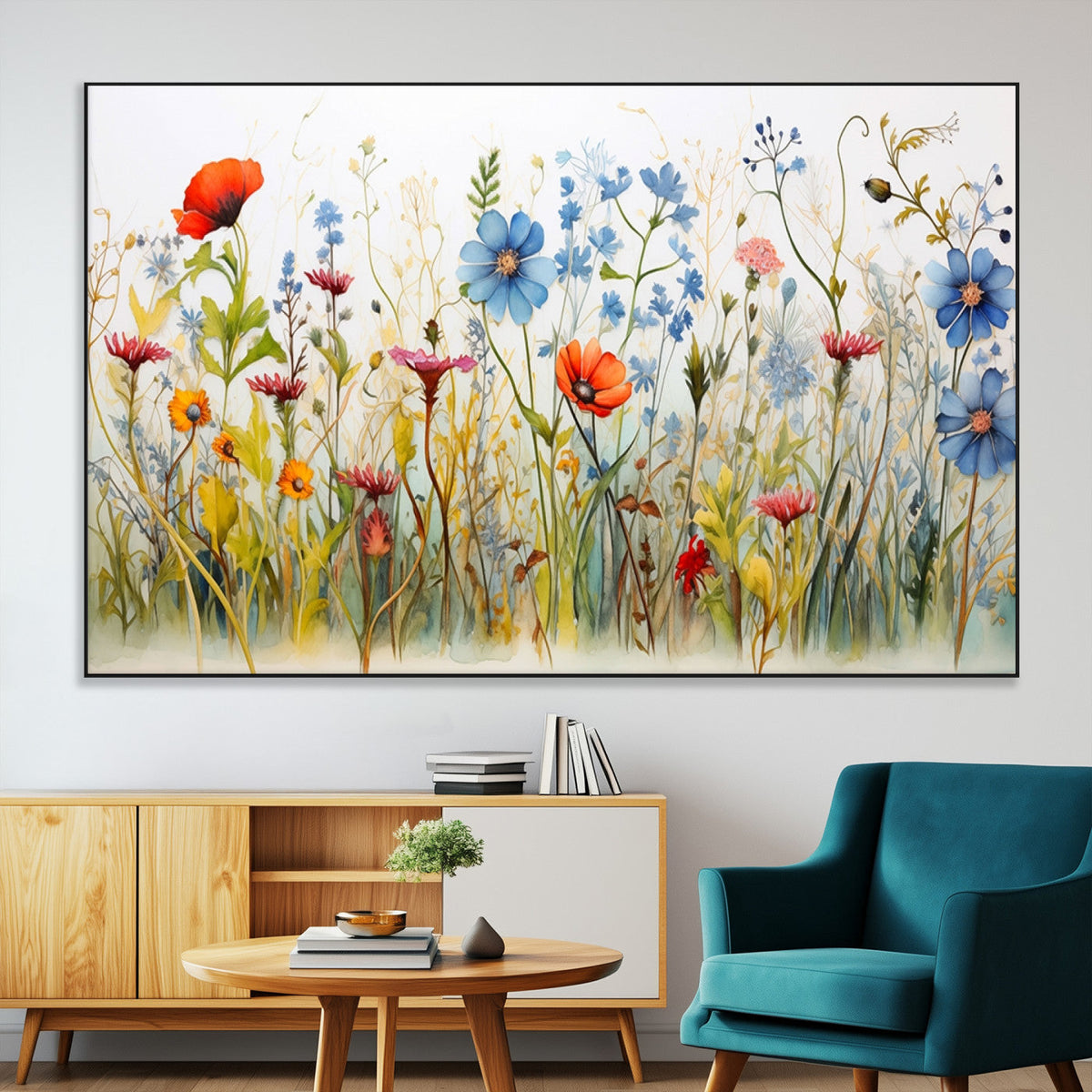 Colorful Wildflower Canvas Wall Art - Vibrant Floral