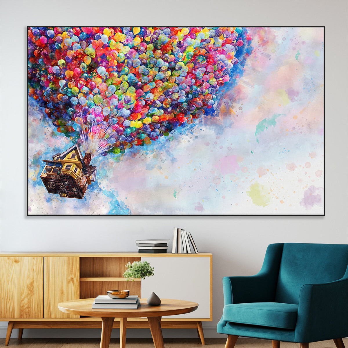 Don't Look Up Movie Canvas Wall Art - Vibrant Floating House