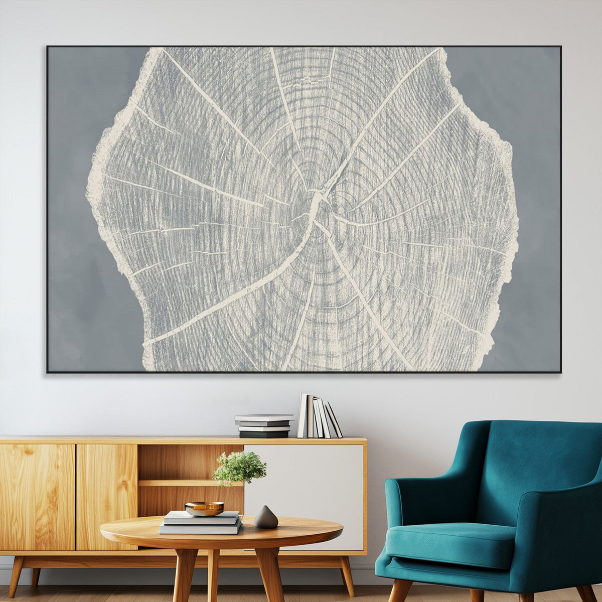 Abstract Tree Ring Wall Art Canvas Print – Nature-Inspired,