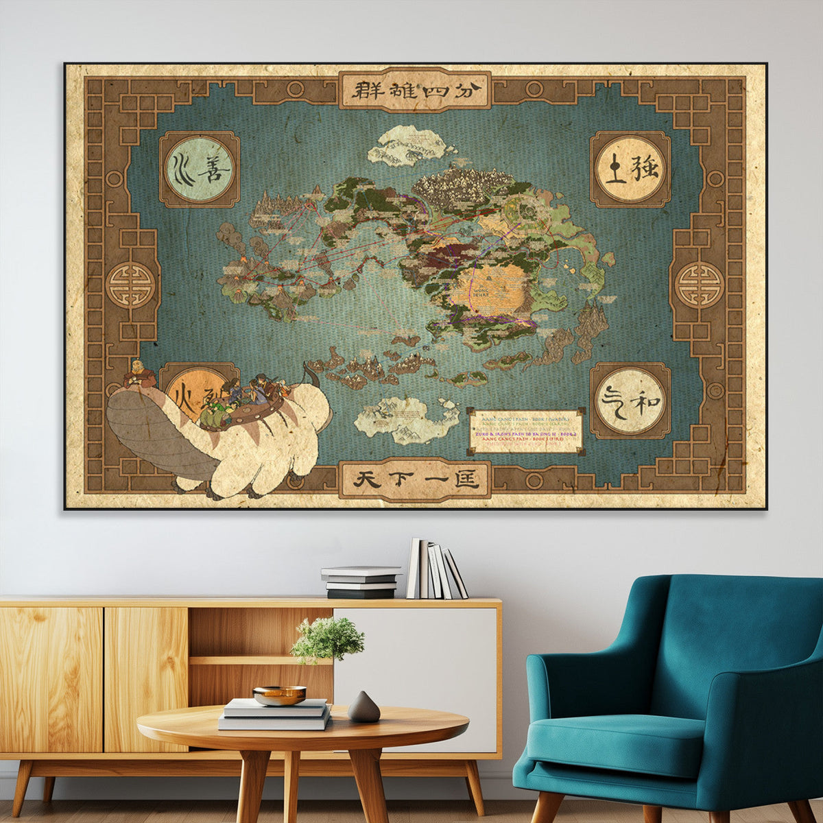 Avatar Wall Art: The Last Airbender Vintage Map - Wall Art