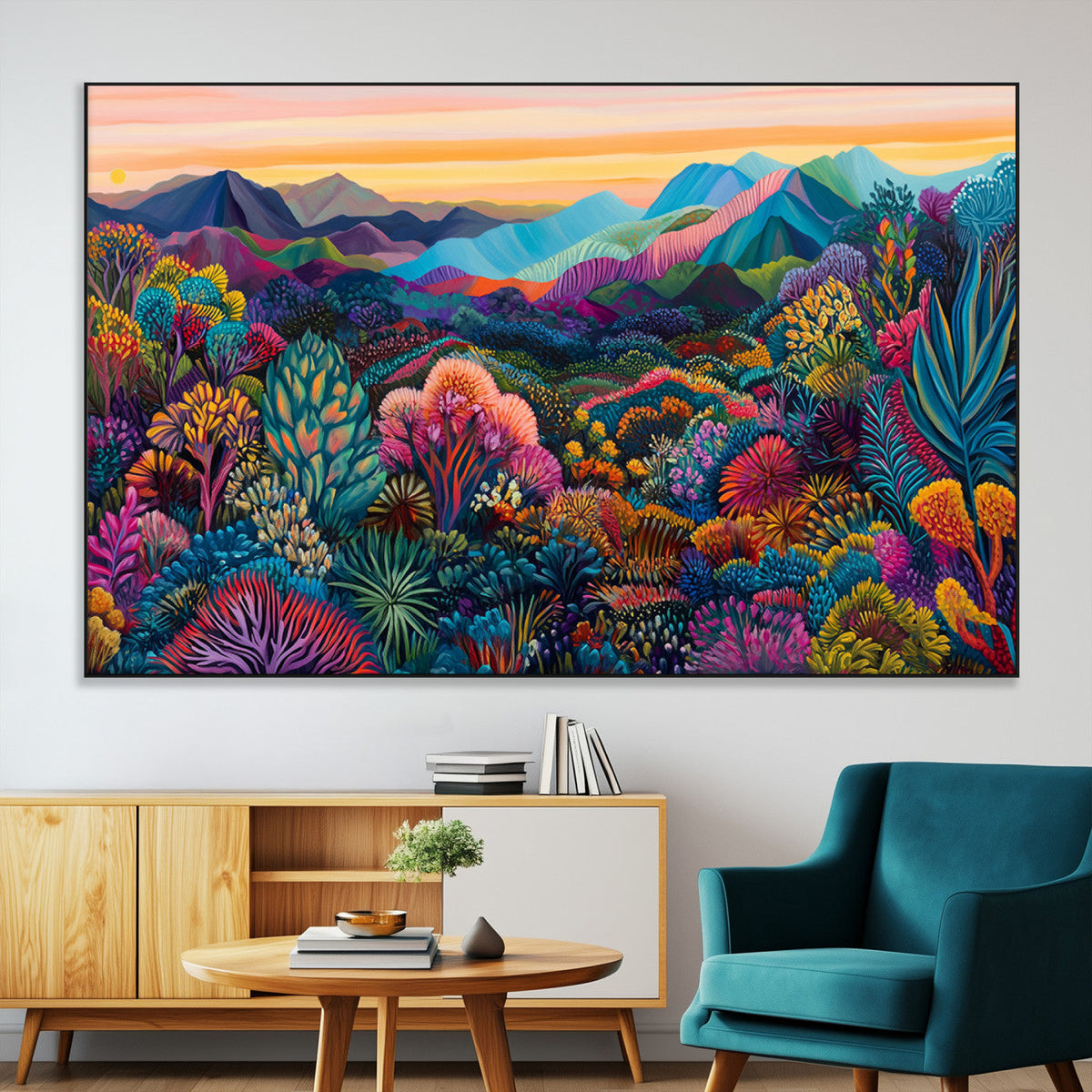 Colorful Abstract Landscape Wall Art Print Canvas - Vibrant